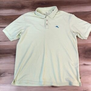 Tommy Bahama Emfielder Polo Shirt XL Mens Lime Green Supima Cotton Blend Marlin